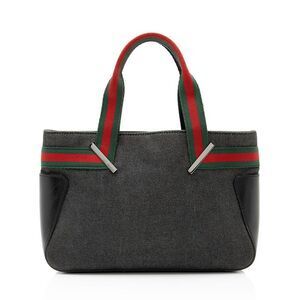 Gucci Vintage Denim Web Tote